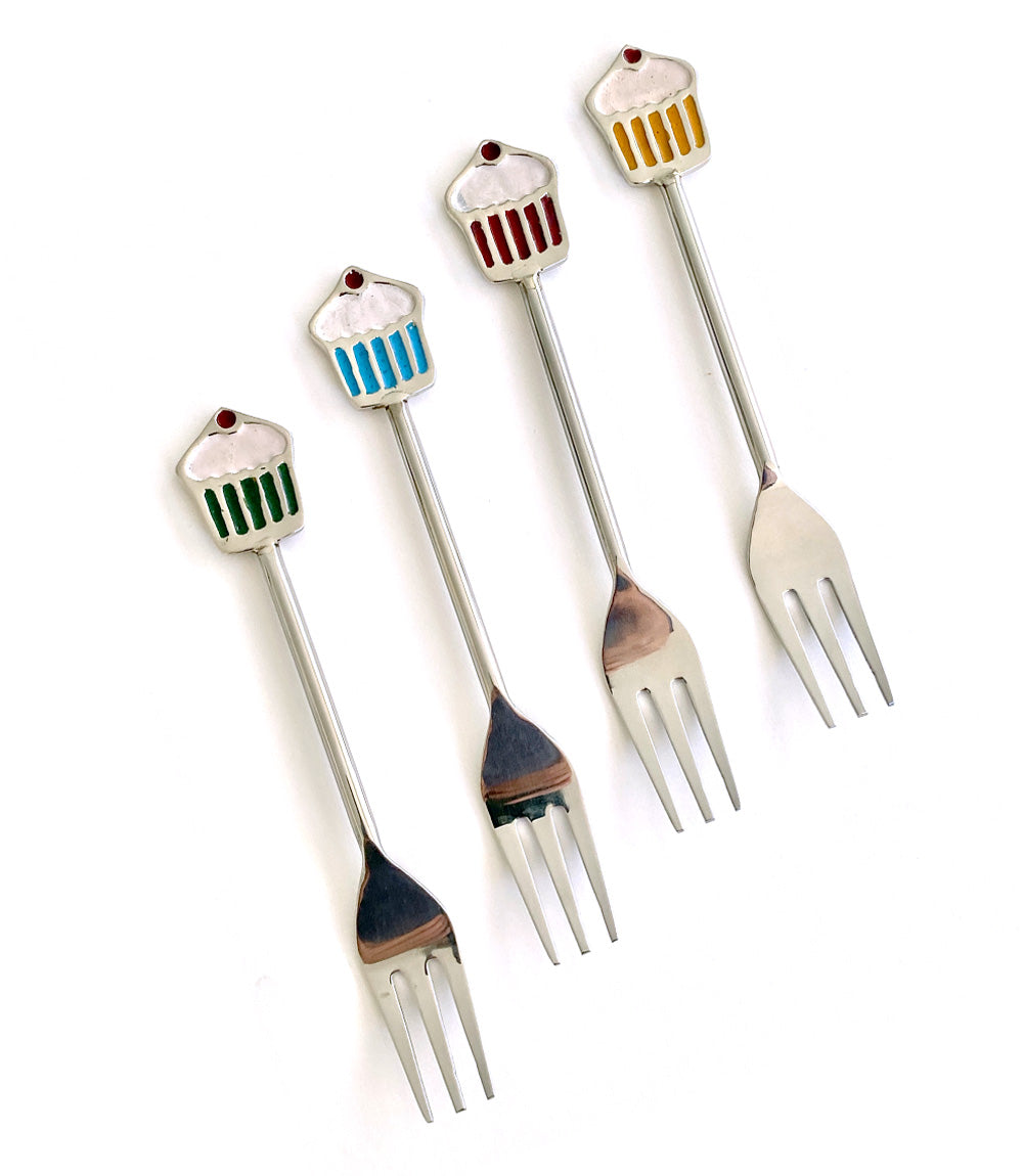 Cupcakes Cake Forks - Set of 4