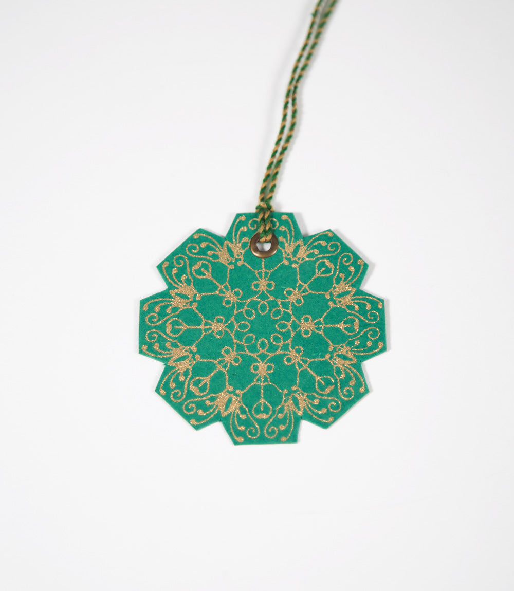 Jute Paper Gift Tag - Green