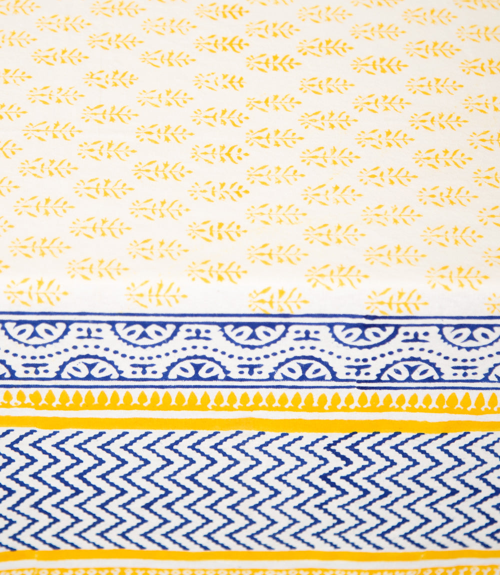 Tablecloth - Block Print, Prakasa Sunshine. Standard &amp; Large Sizes