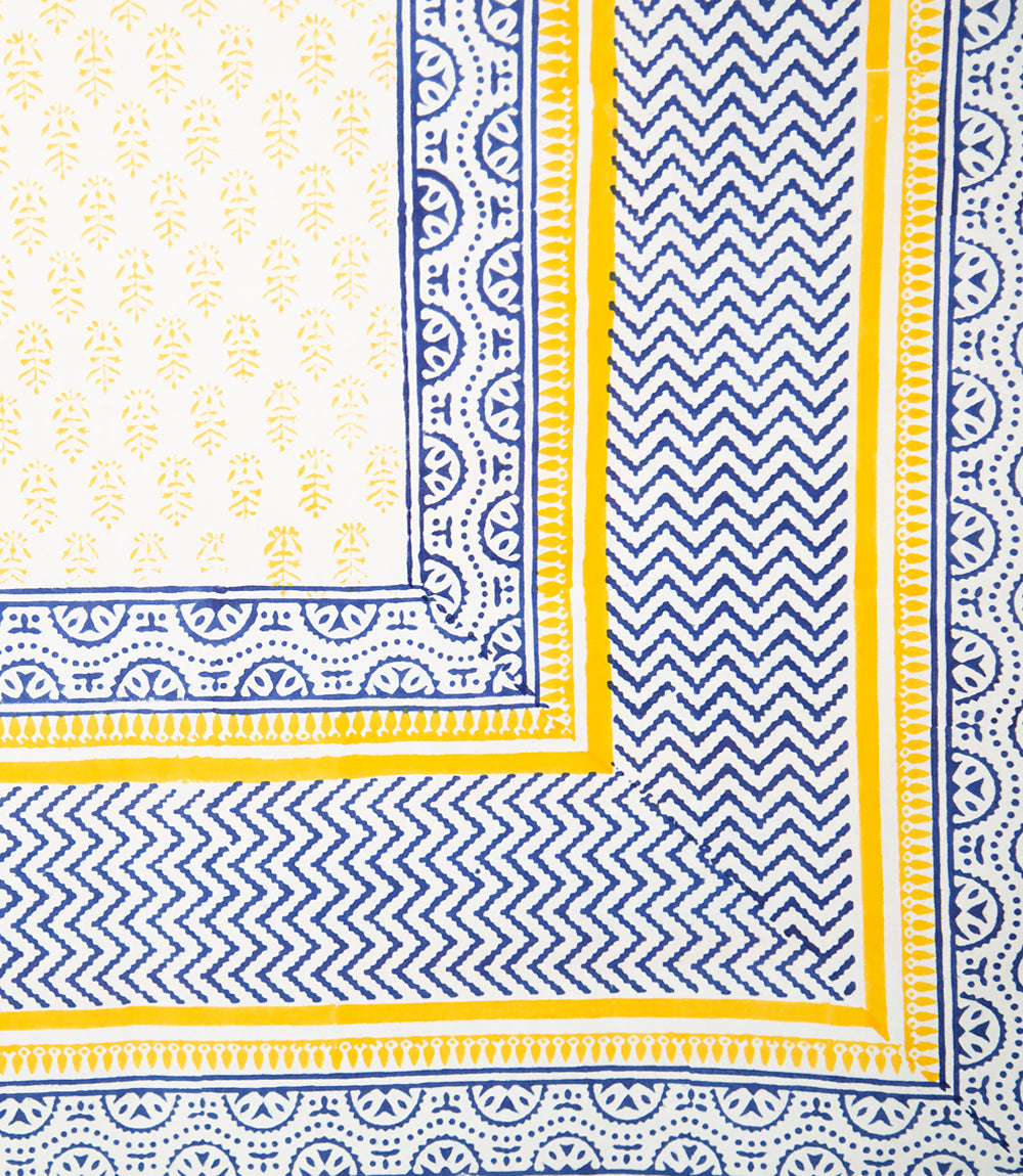 Tablecloth - Block Print, Prakasa Sunshine. Standard &amp; Large Sizes