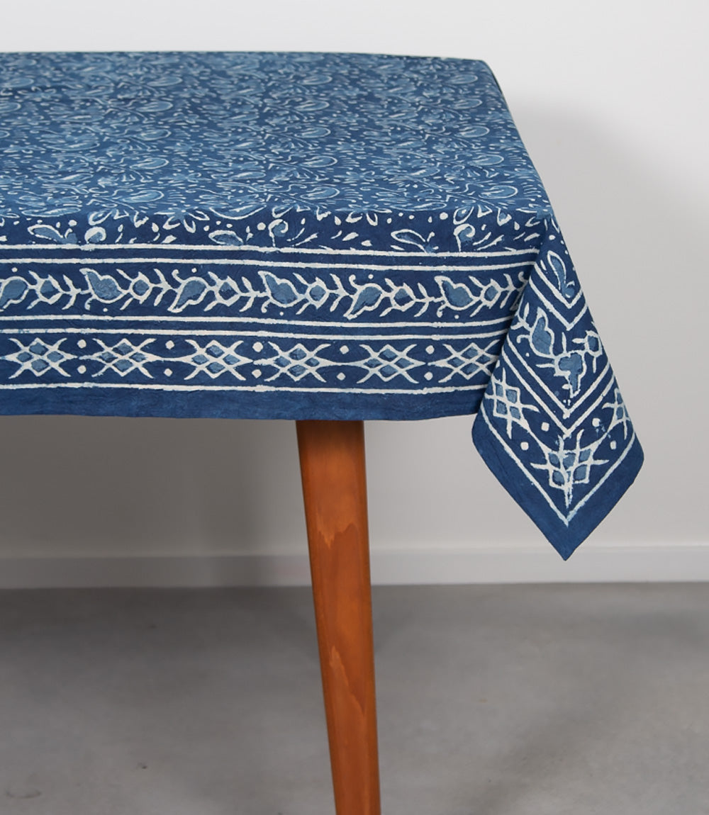Tablecloth - Dabu Resist, Katava Floral. Standard &amp; Large Sizes