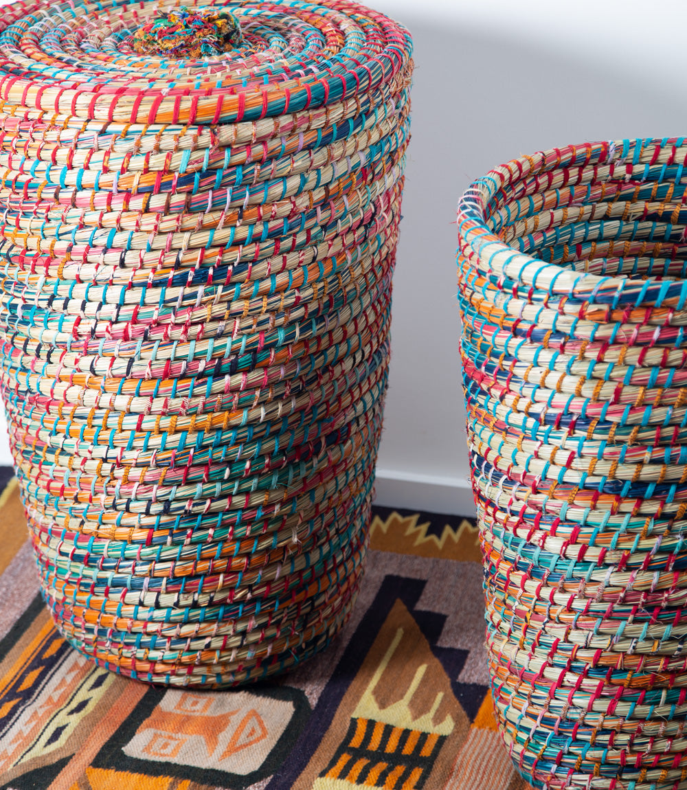 Kaisa dyed swirl baskets