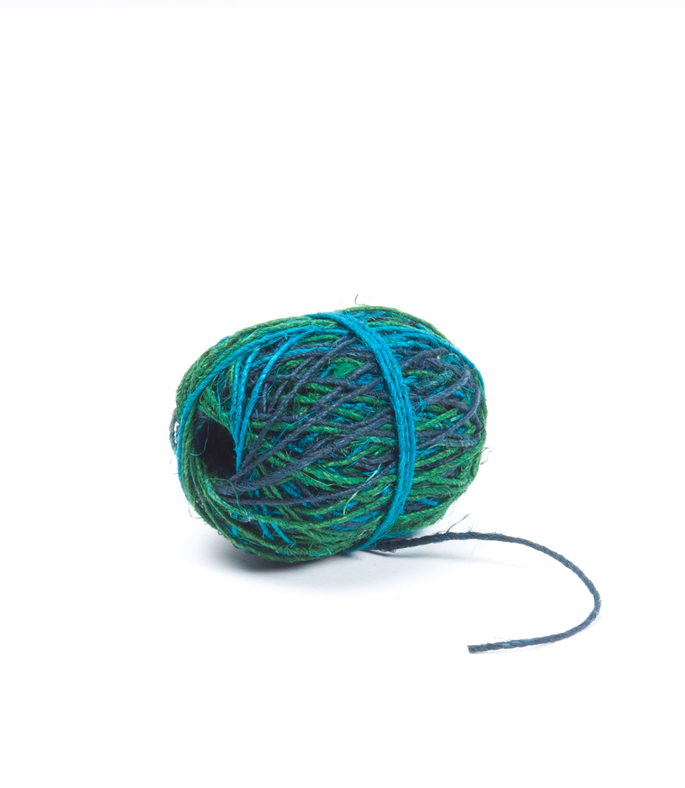 Particoloured &quot;Ocean&quot; Hemp Twine, Turquoise, Green and Blue, 50m