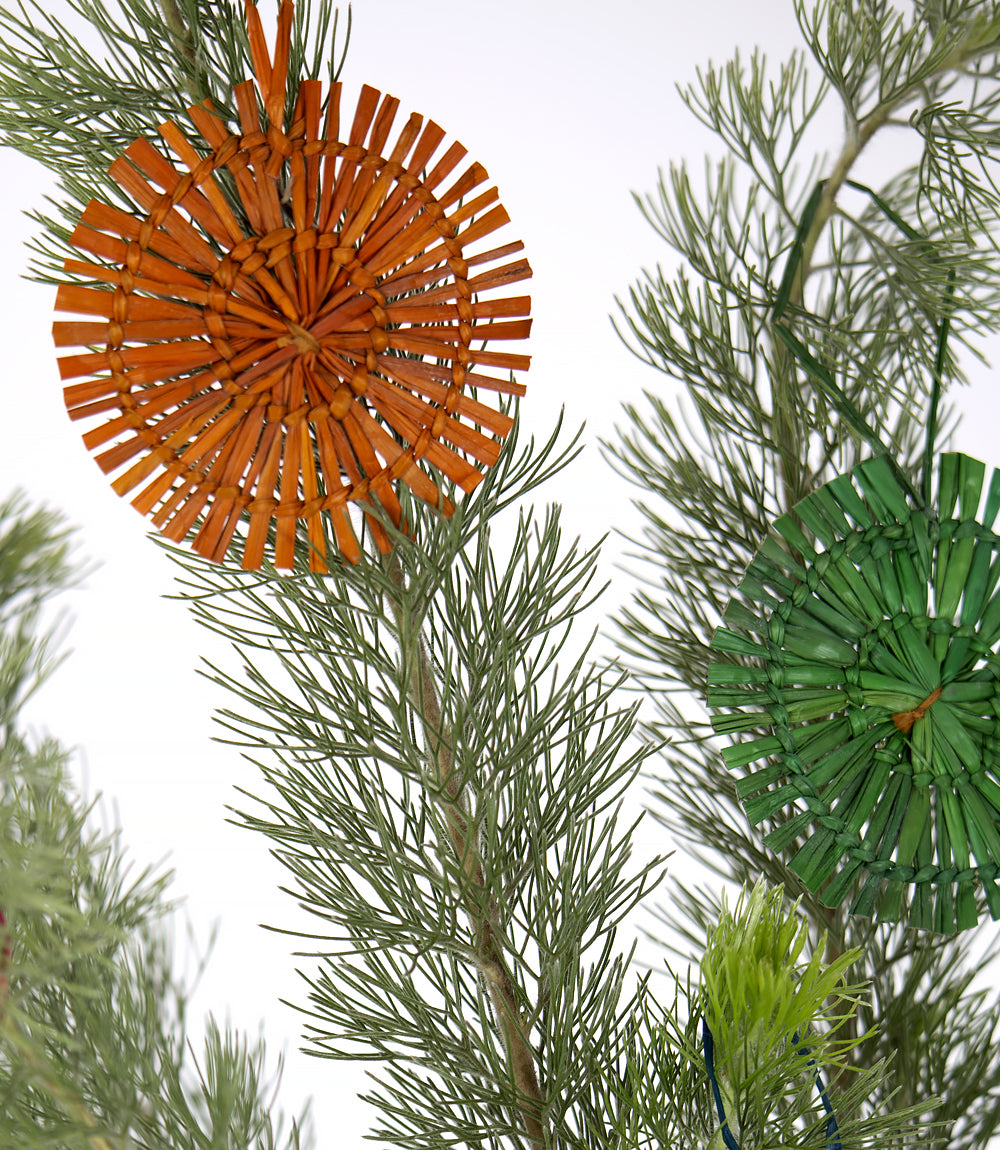 Festive round ornaments - pathi grass