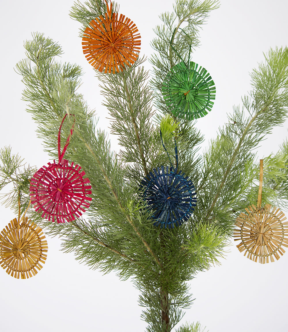 Festive round ornaments - pathi grass