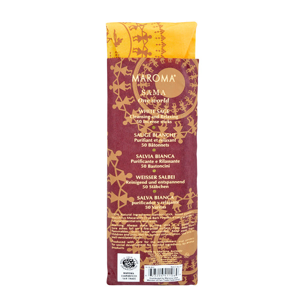 Maroma Sage Incense Sticks - 10 Pack, Handcrafted In India, 45 Minute Burn Time - View #2