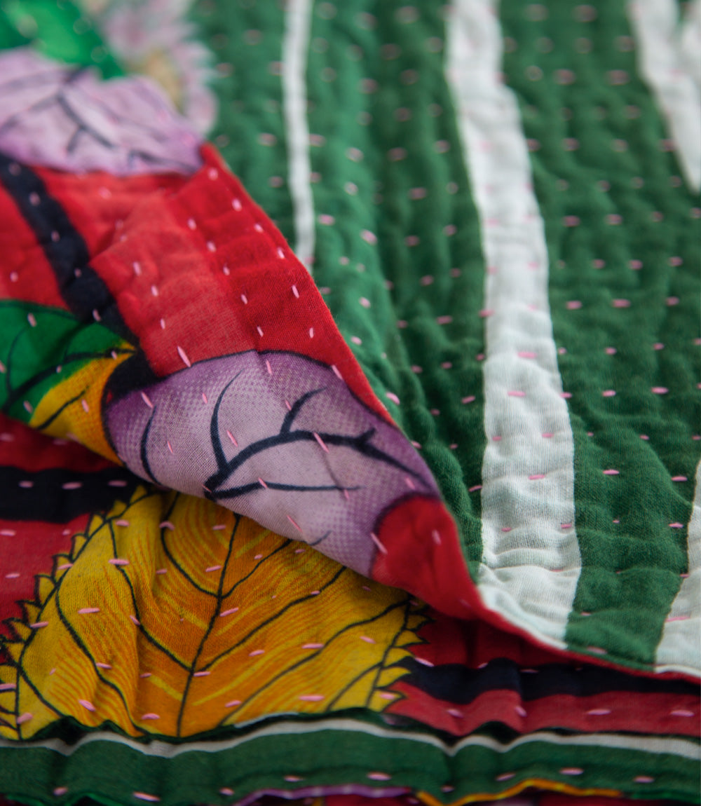 Upcycled Kantha Saree Cover, Double Sized. Assorted Patterns and Colours.