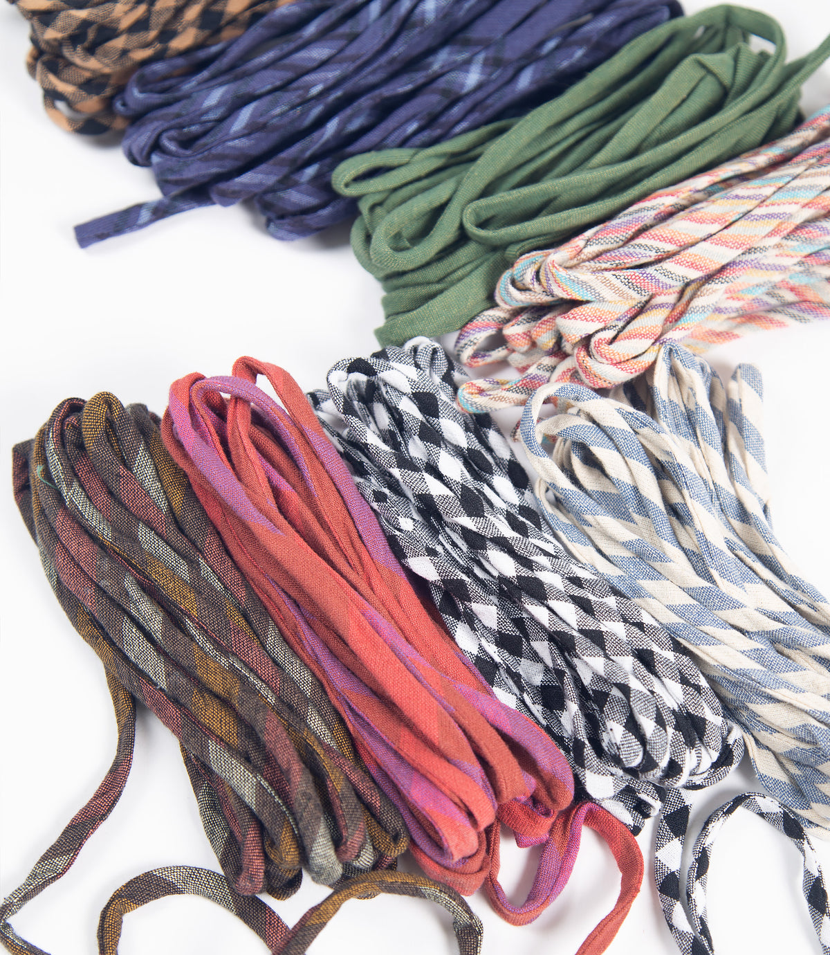 Hand Woven Cotton Ribbon - Pack of 6, 5m