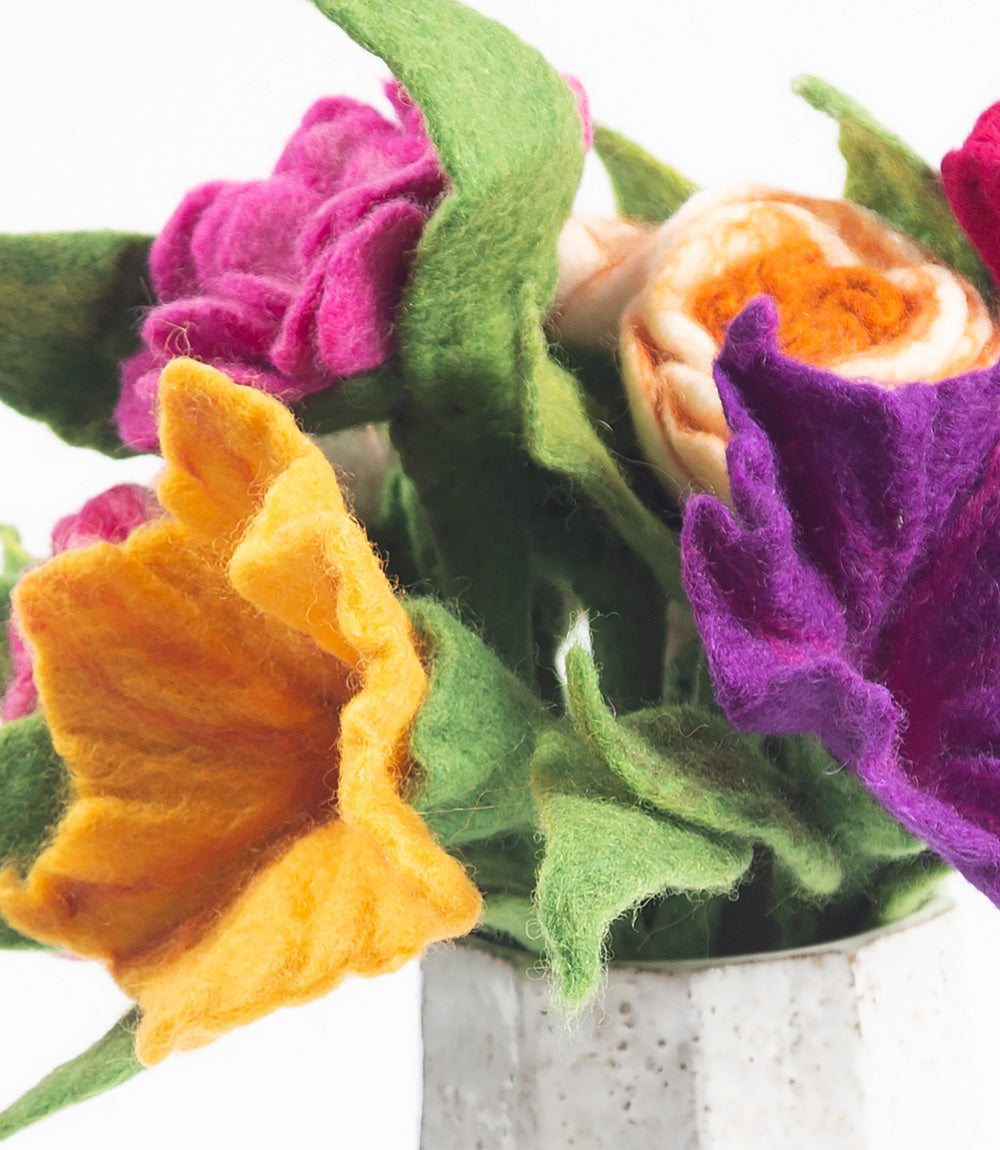 Felt Flower Rose - Set of 3