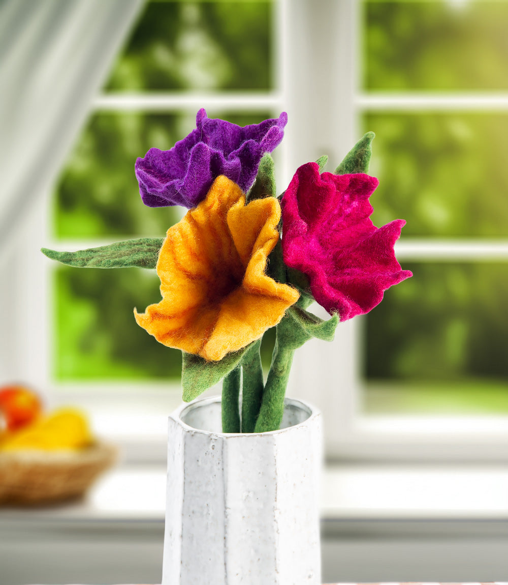 Felt Flower Lily - Set of 3