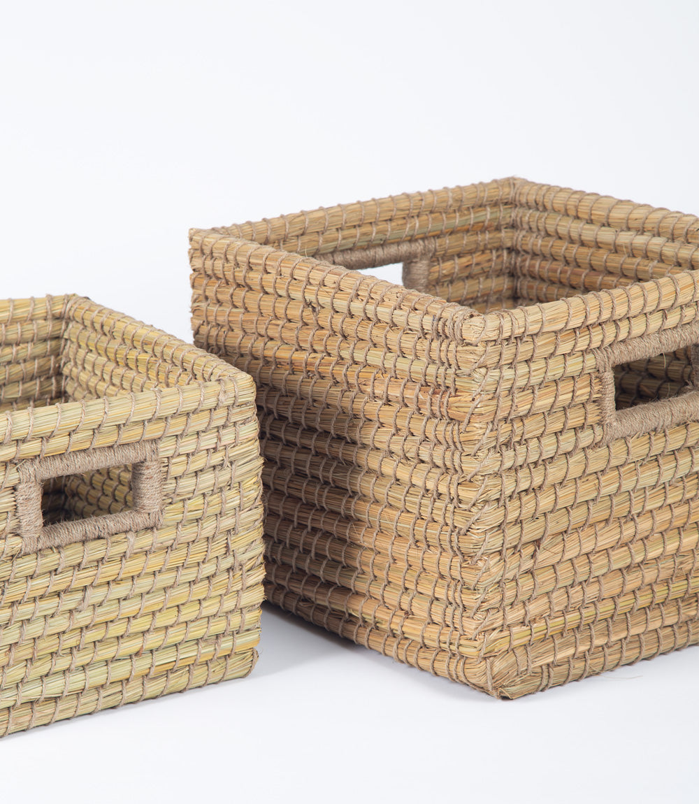 Kaisa Rectangular Natural Storage Baskets - Set of 2