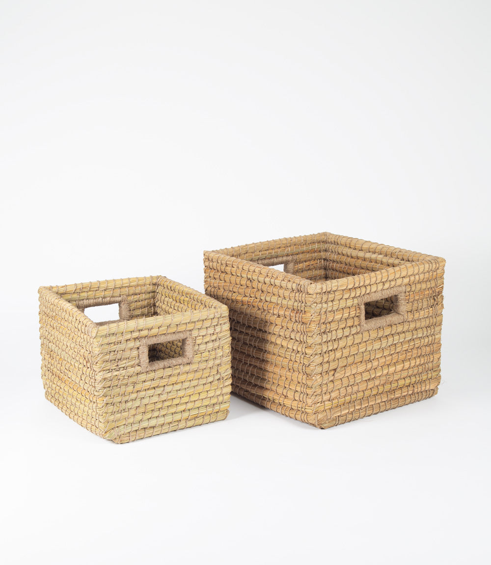 Kaisa Rectangular Natural Storage Baskets - Set of 2