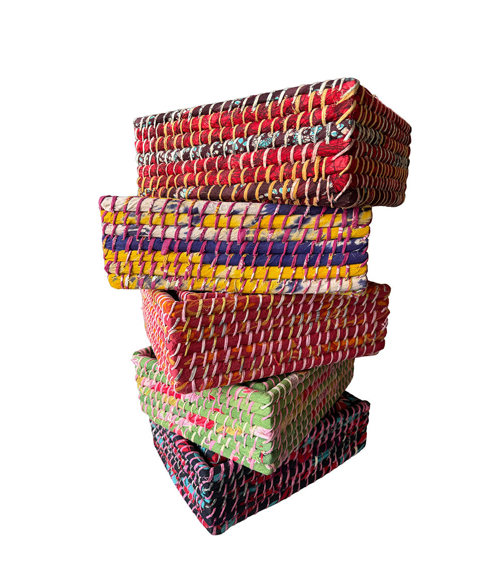Kaisa Rectangular Table Baskets - Set of 2. Assorted Colours