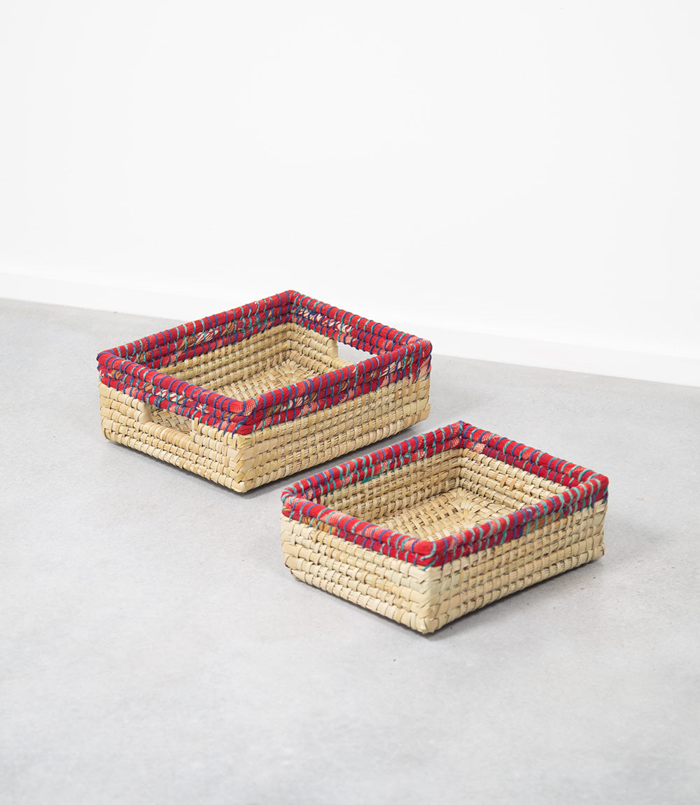 Kaisa Rectangular Table Baskets - Set of 2. Assorted Colours