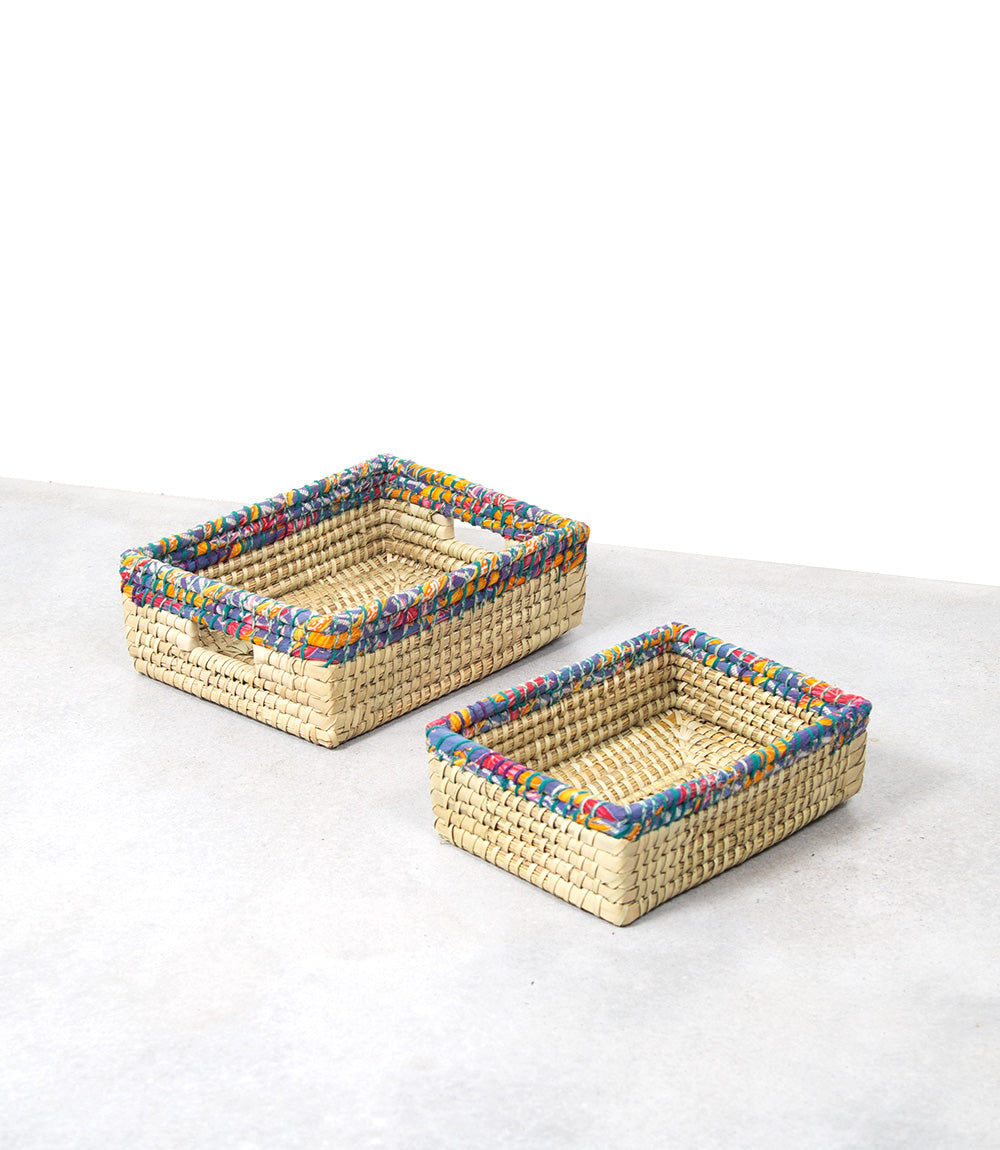 Kaisa Rectangular Table Baskets - Set of 2. Assorted Colours