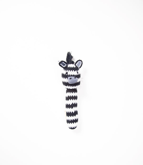 Zebra Rattle - Small - Crochet Ami - Fair Go Trading
