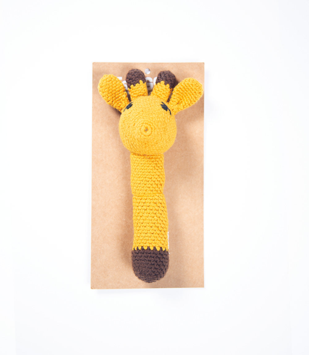 Giraffe Rattle Small Crochet Ami Fair Go Trading