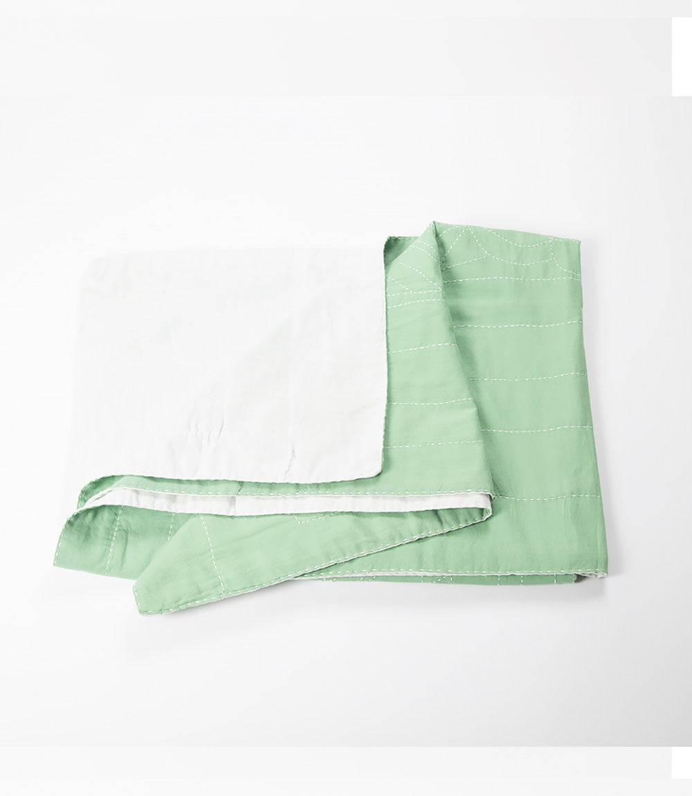 Sage Kantha Baby Blanket