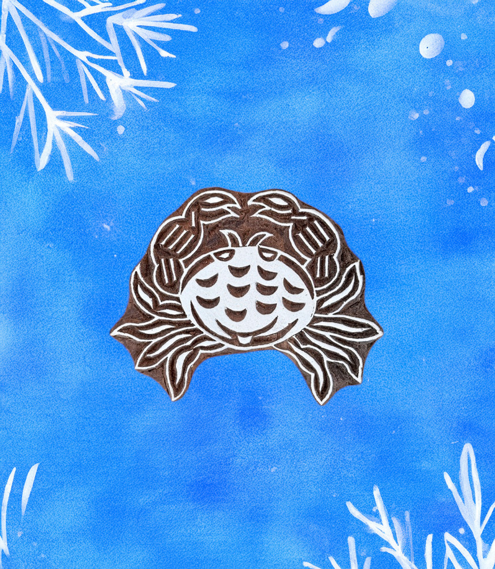 The Sea - Crab. Medium Wood Print Block