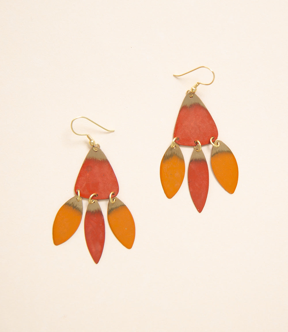 Serene - Leaf Earrings, Teal