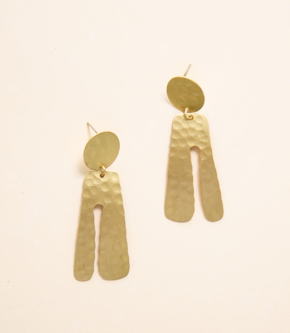 Unity - Organic Arch Earrings - Gold