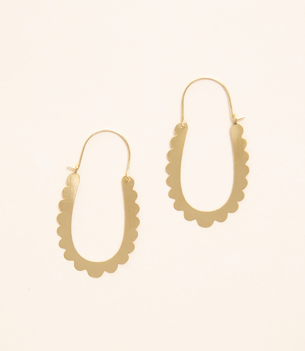 Unity - Scallop Gold Hoop Earrings
