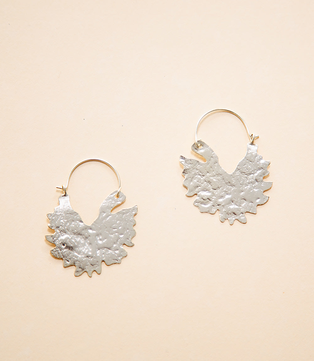 Satya - Ginkgo Leaf Earrings - Silver