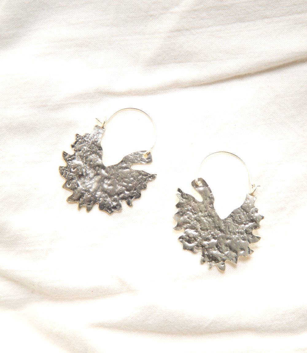 Satya - Ginkgo Leaf Earrings - Silver