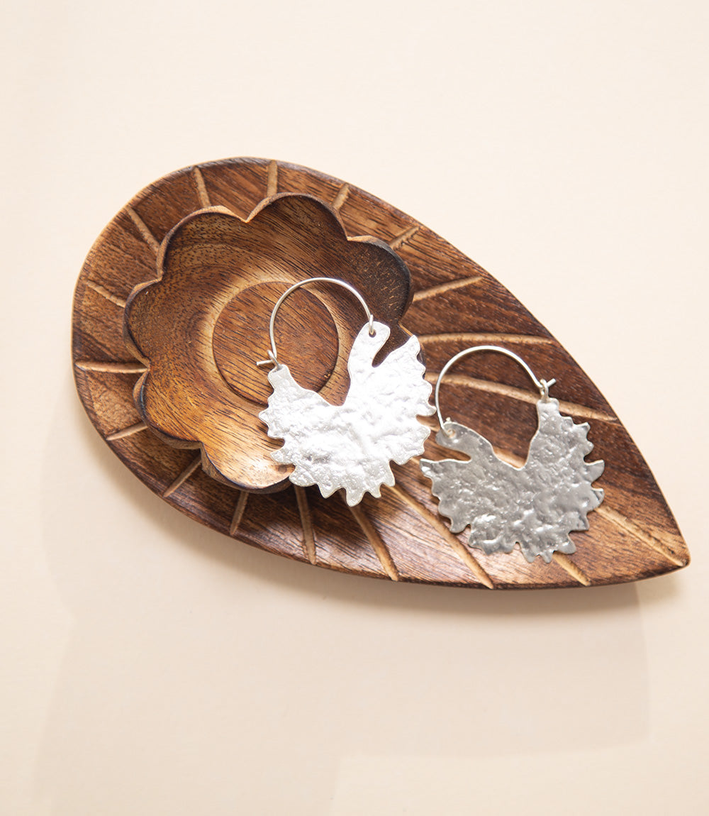 Satya - Ginkgo Leaf Earrings - Silver