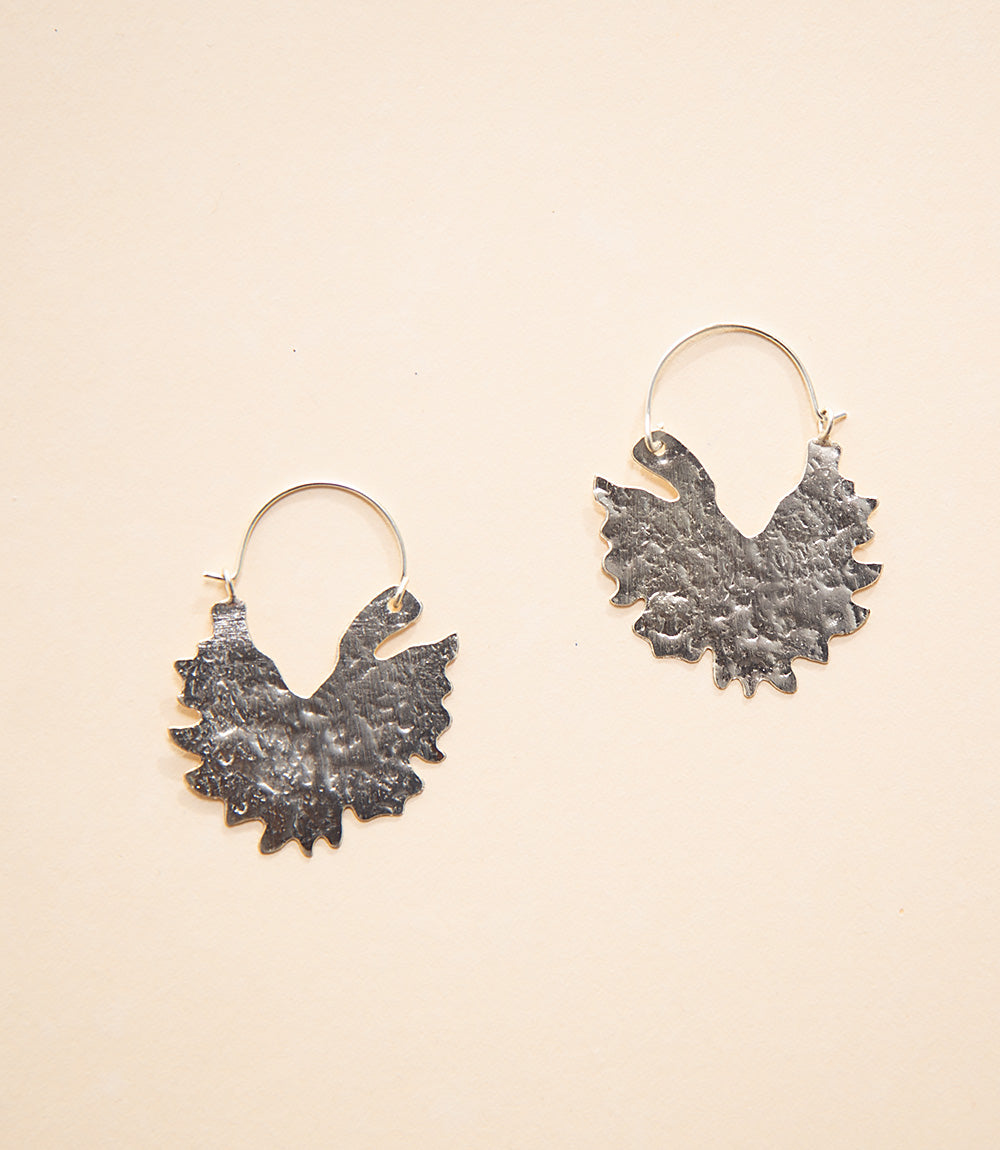 Satya - Ginkgo Leaf Earrings - Silver