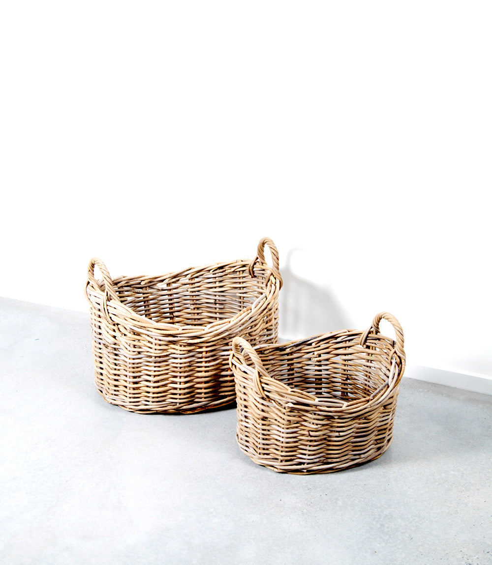 Kubu Rattan - Scoop Baskets, Set of 2