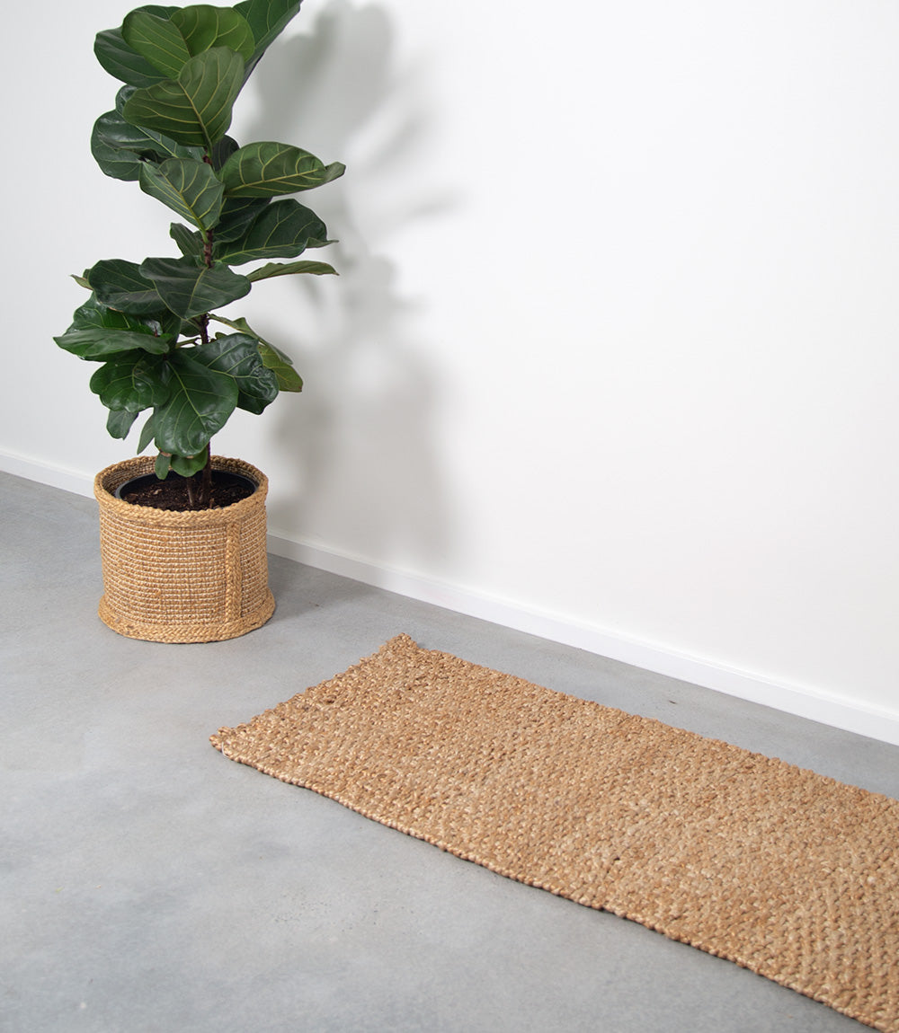 Jute Entry Mat, Natural, Thick Weave, 140x50cm. Suit Double Door.