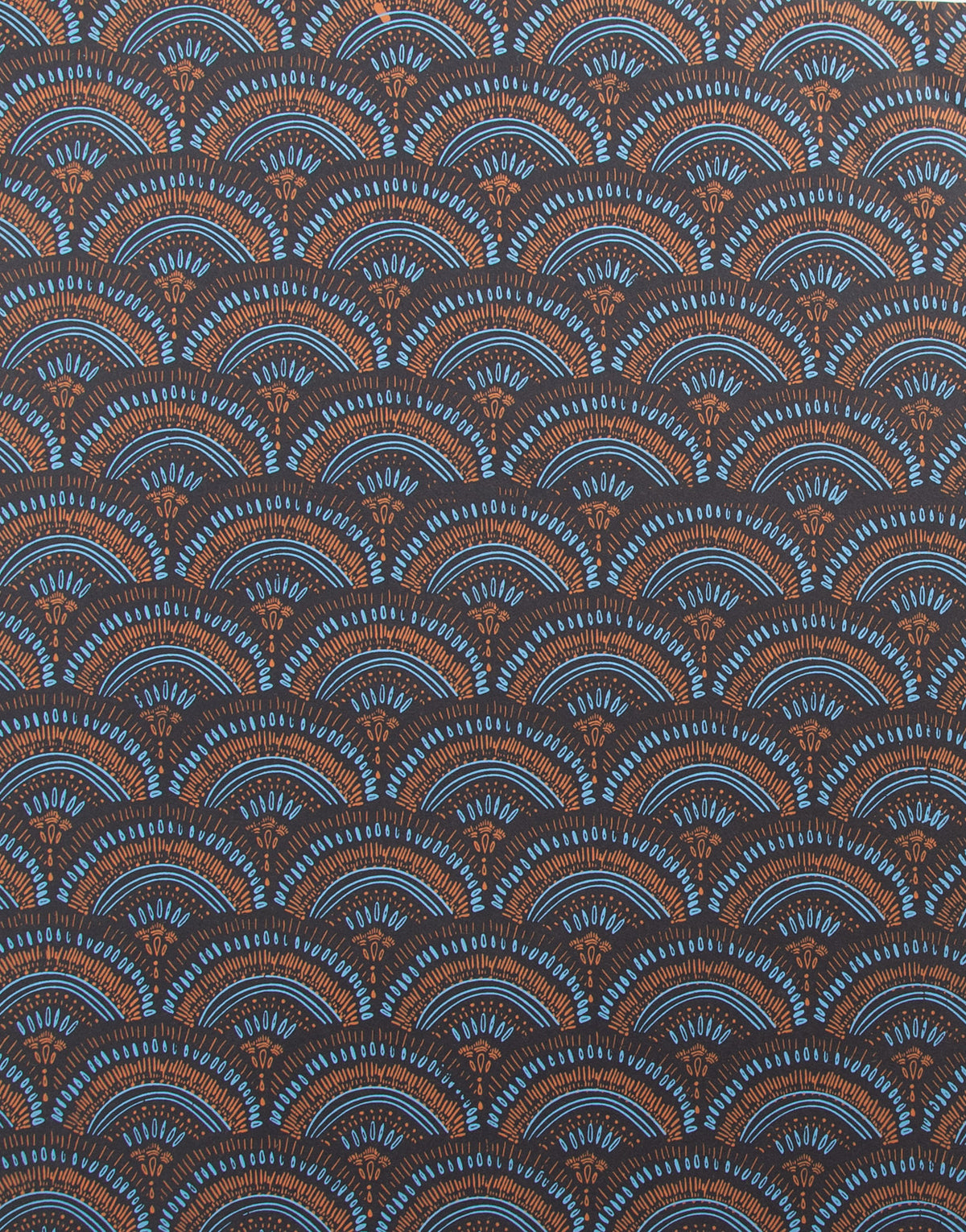 Jute Paper - Rhythmic Arc on Charcoal