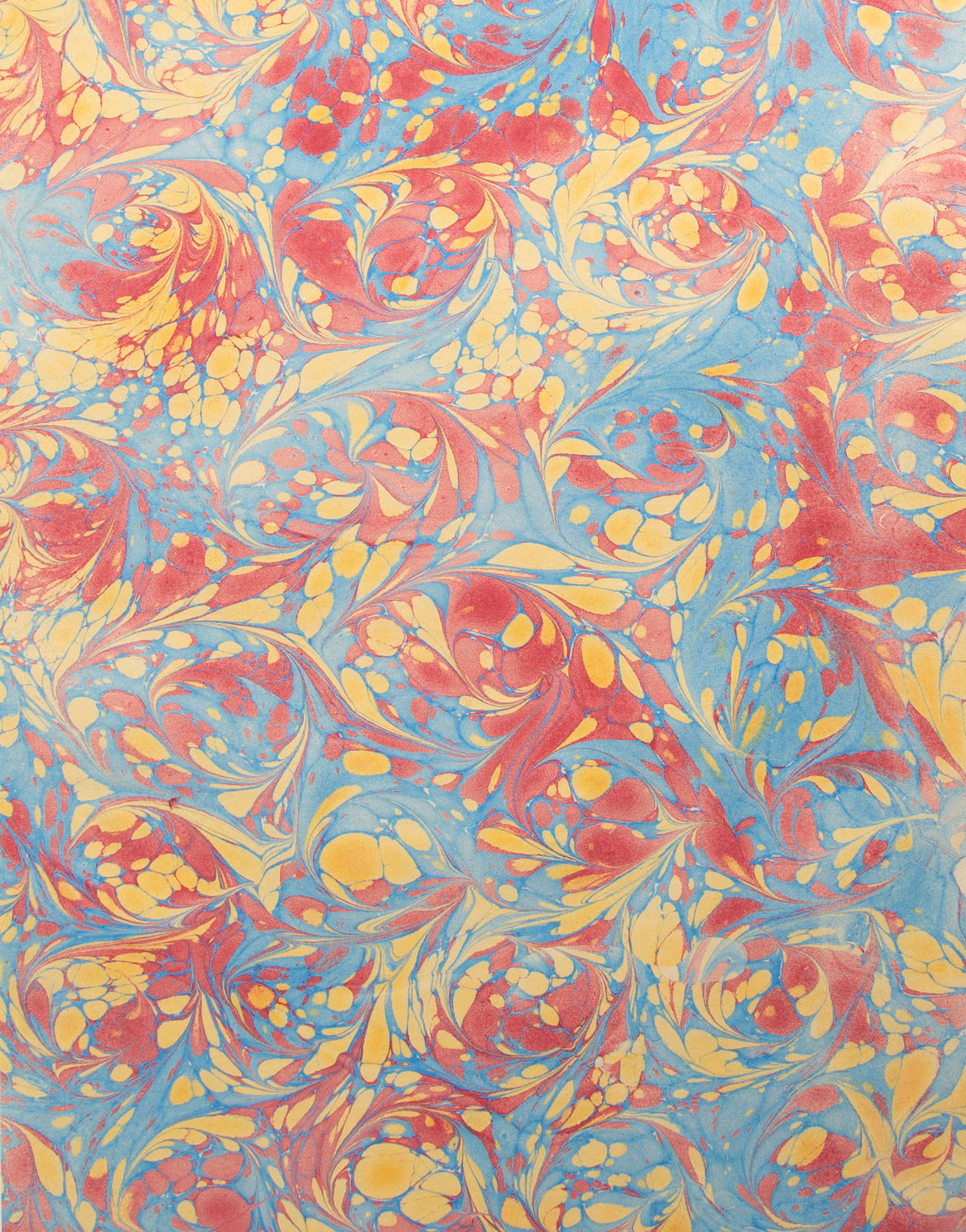 Hand Marbled Jute Paper - Crimson, Sly Blue & Gold, Pack of 4