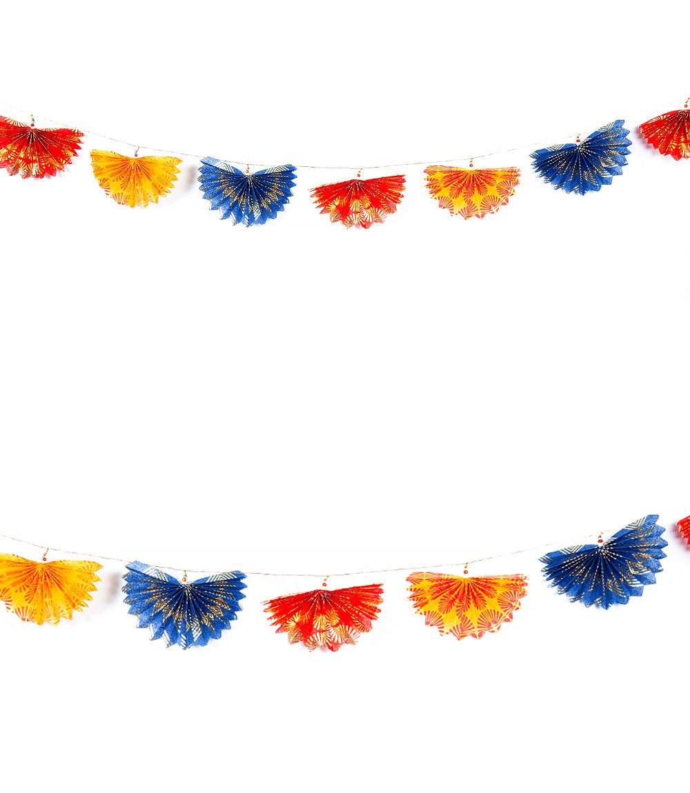 Silk Paper Fan Garland 