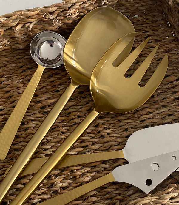 Brushed Brass Stainless Servers, Set of 2 - Fair Go Trading