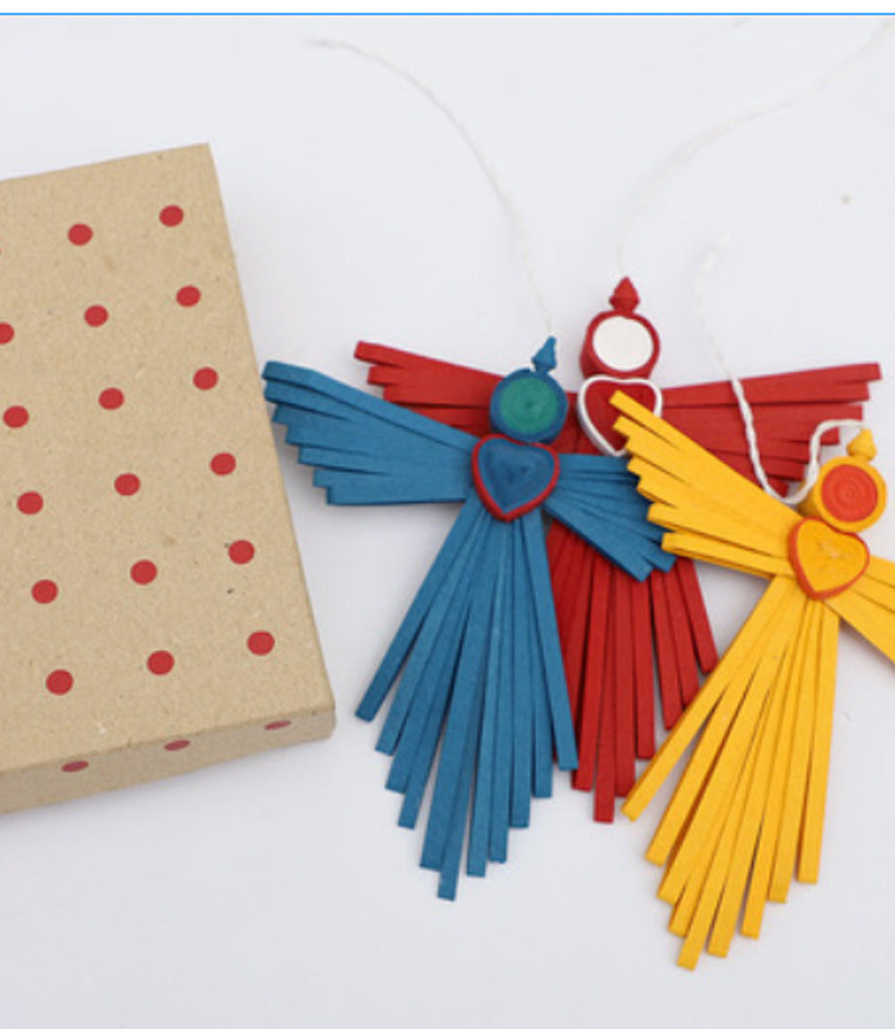 Jute Quilled Angels - Set of 3