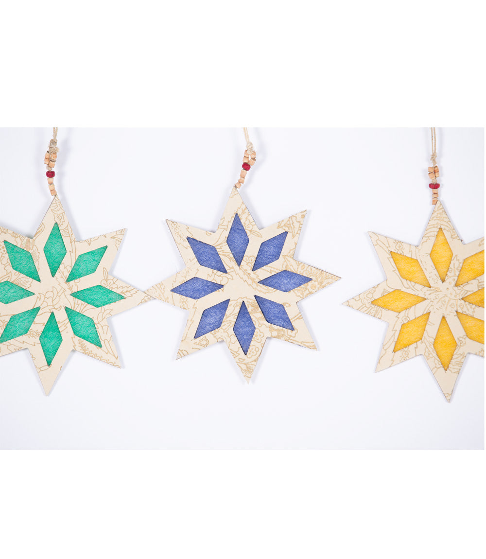 Silk Paper Stars - Set of 6