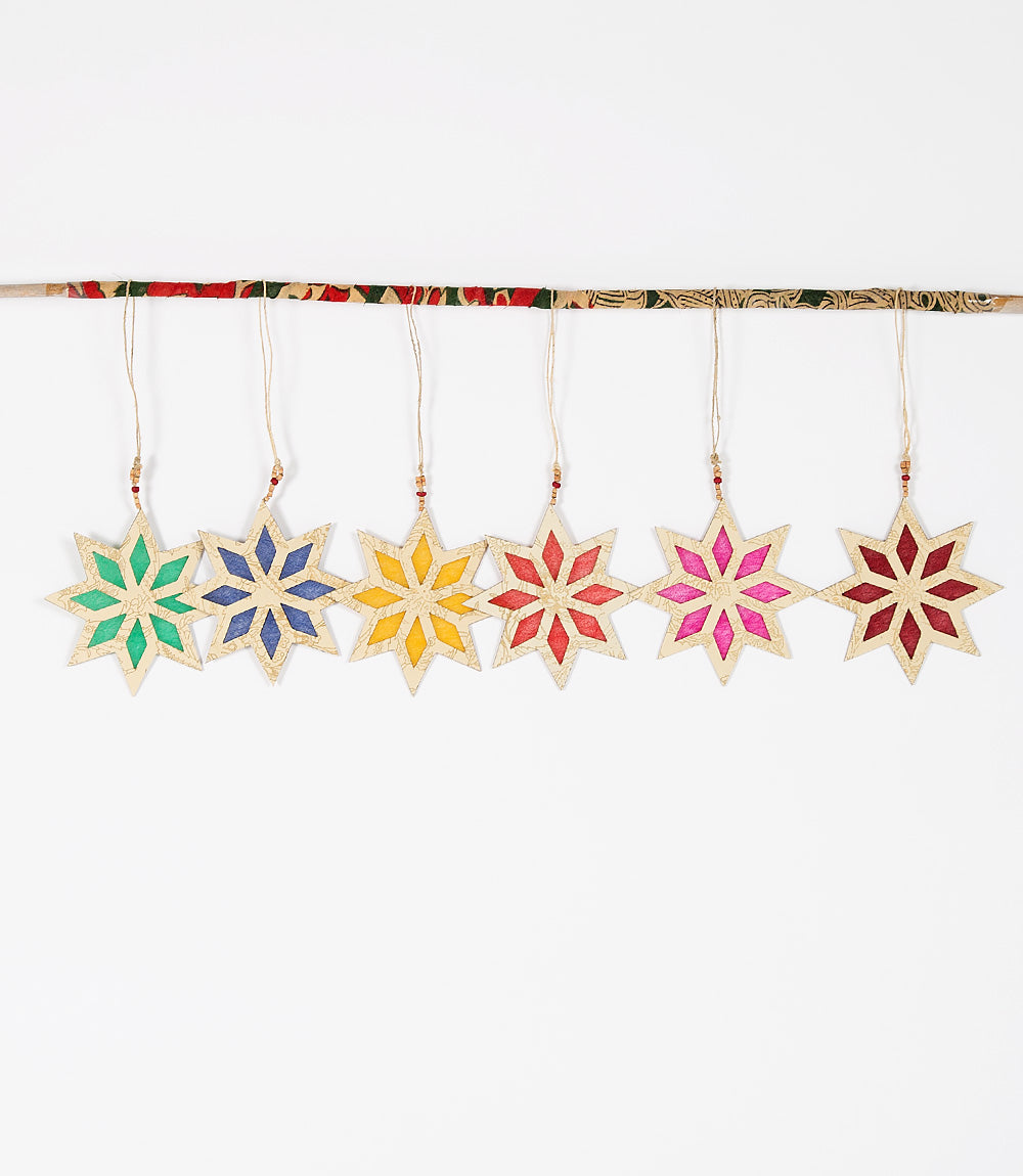 Silk Paper Stars - Set of 6