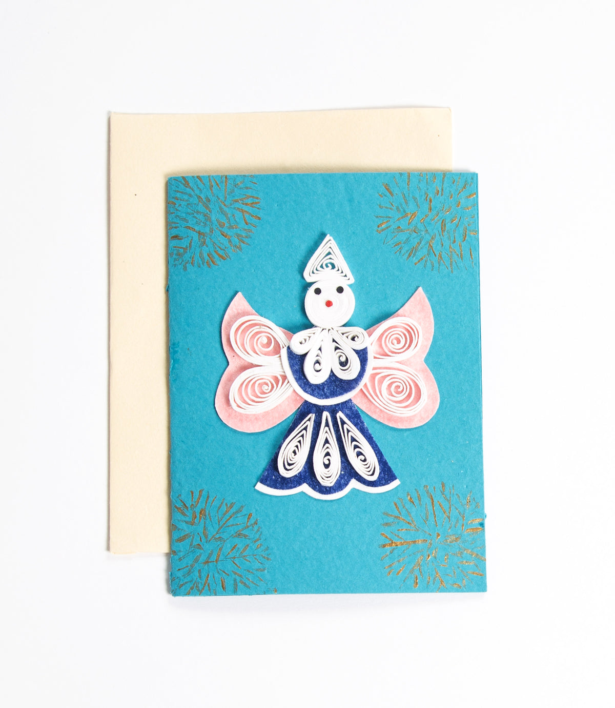 Handmade Christmas Craft Craft Card - Angel. Pack of 4