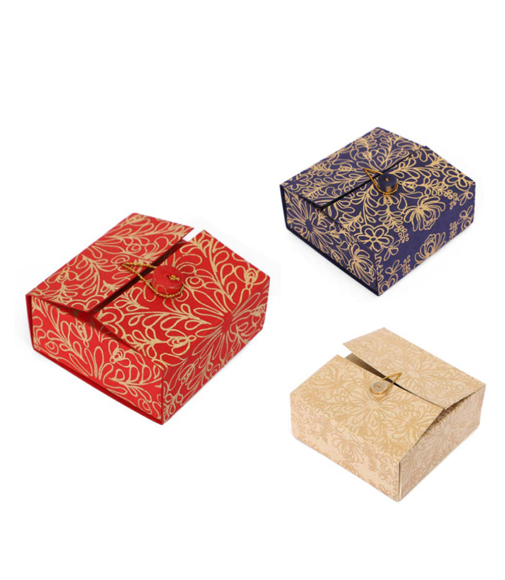 Hand-Printed Jute Paper Gift Boxes