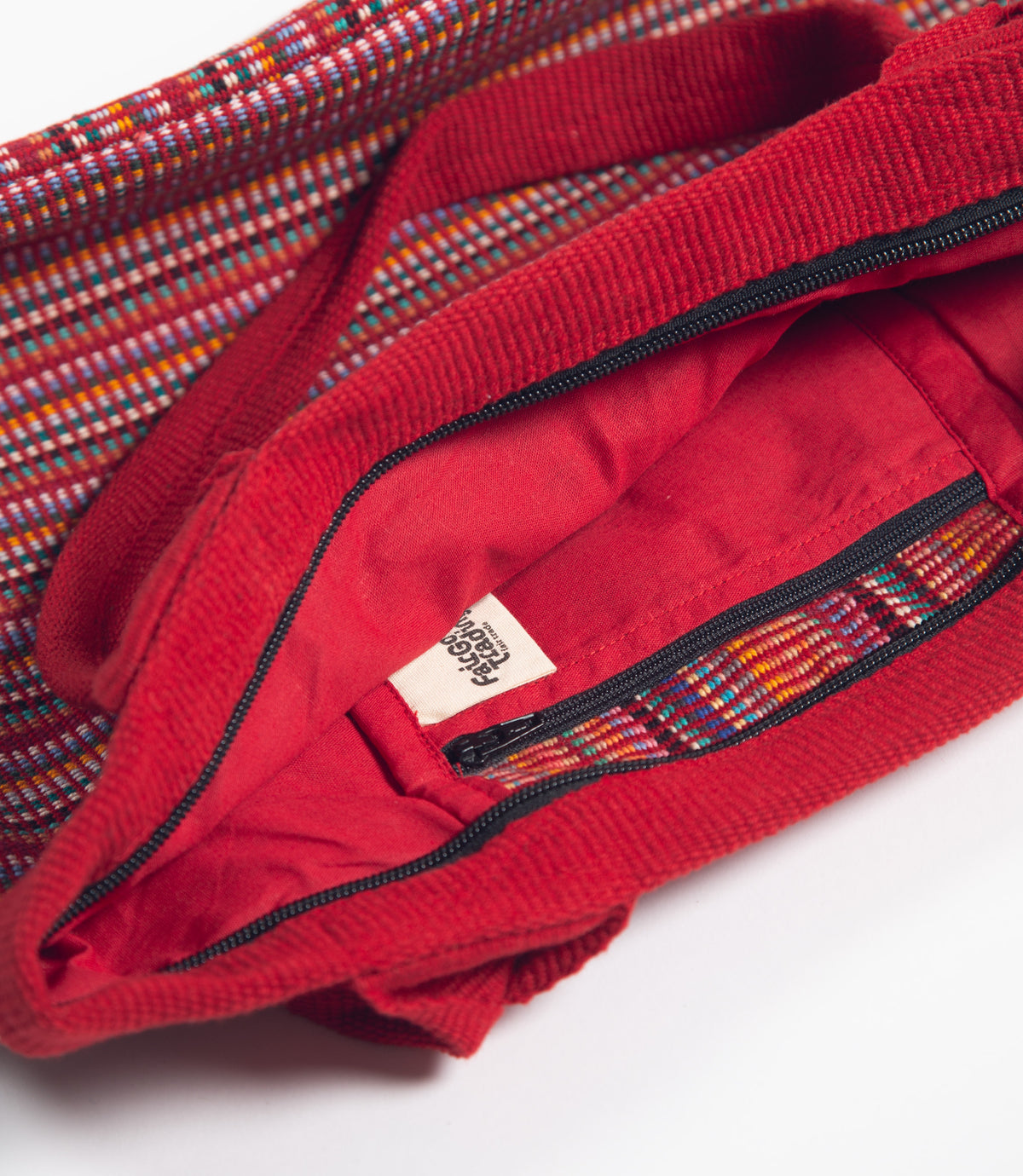 Red tote.