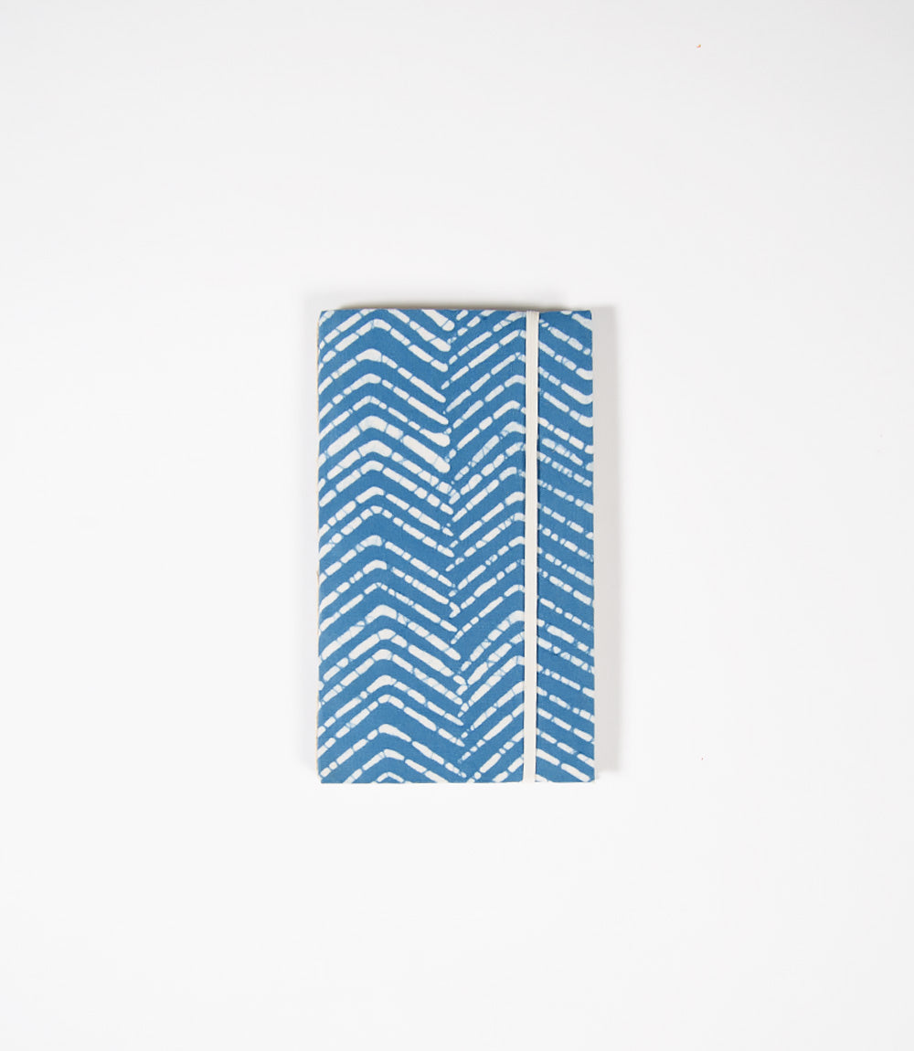 Jute Paper &amp; Batik Fabric Cover Journal - Blue