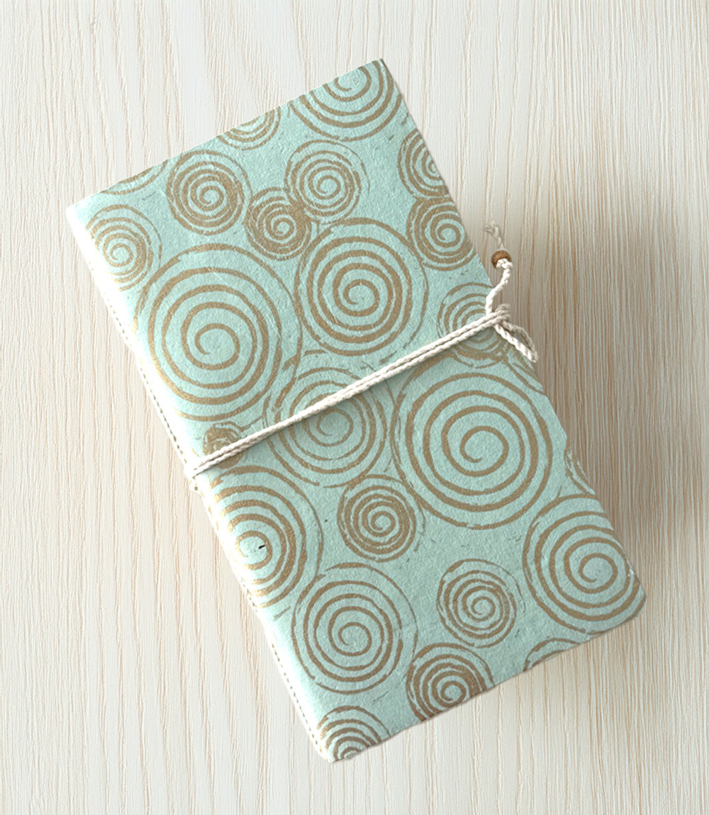 Jute Paper - Mint Swirl Notebook
