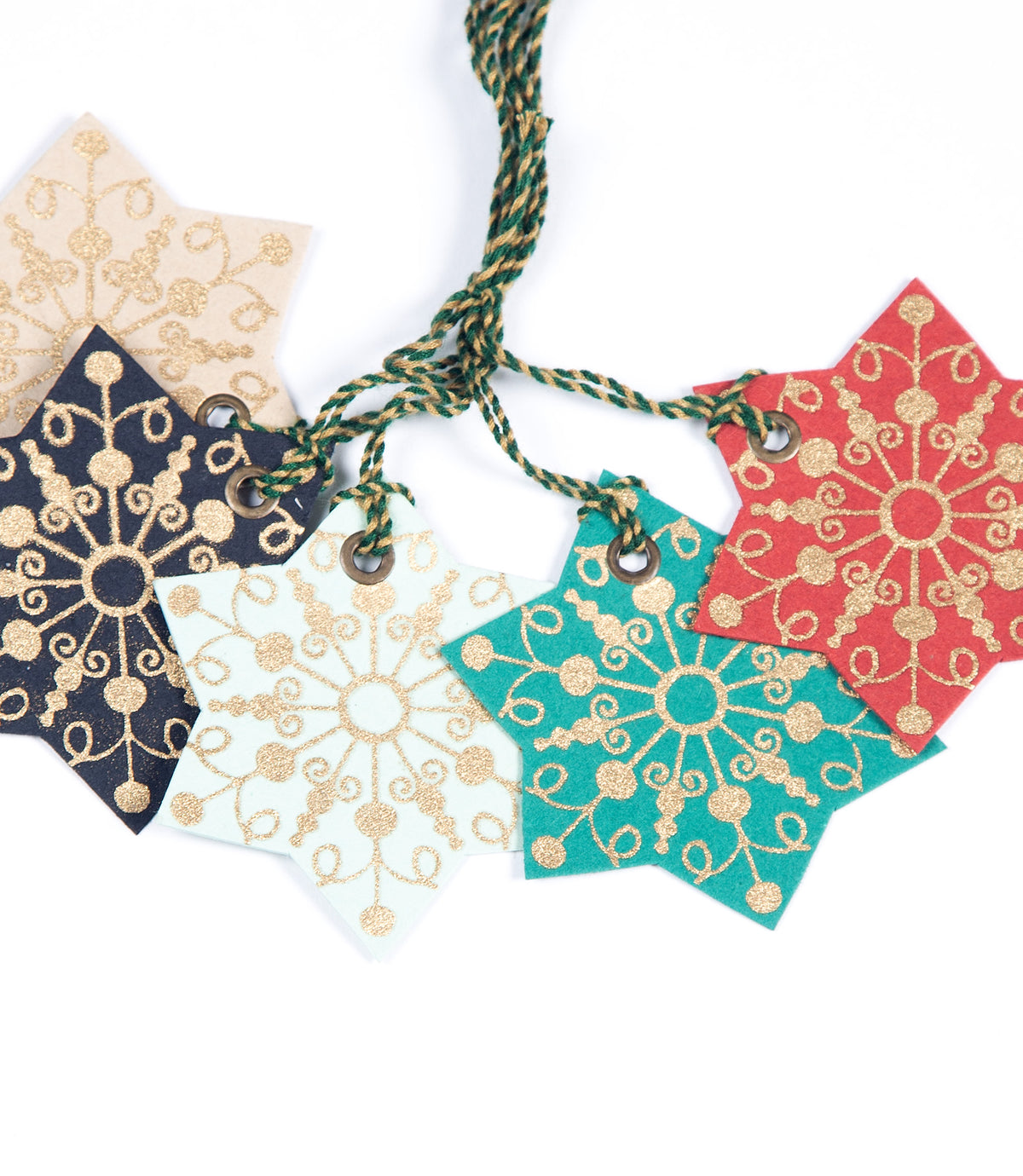 Jute Paper Star Gift Tag. Set of 5