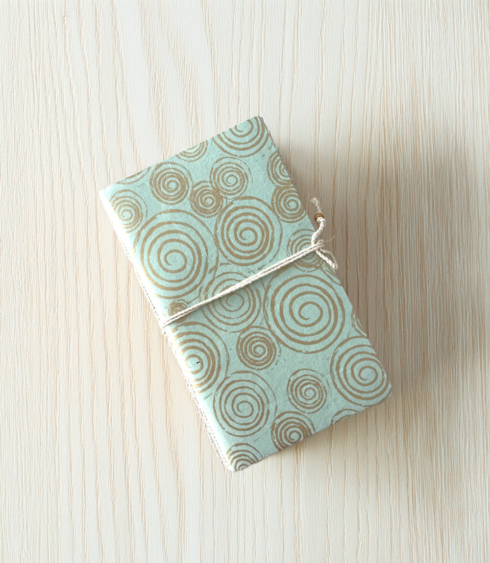 Jute Paper - Mint Swirl Notebook