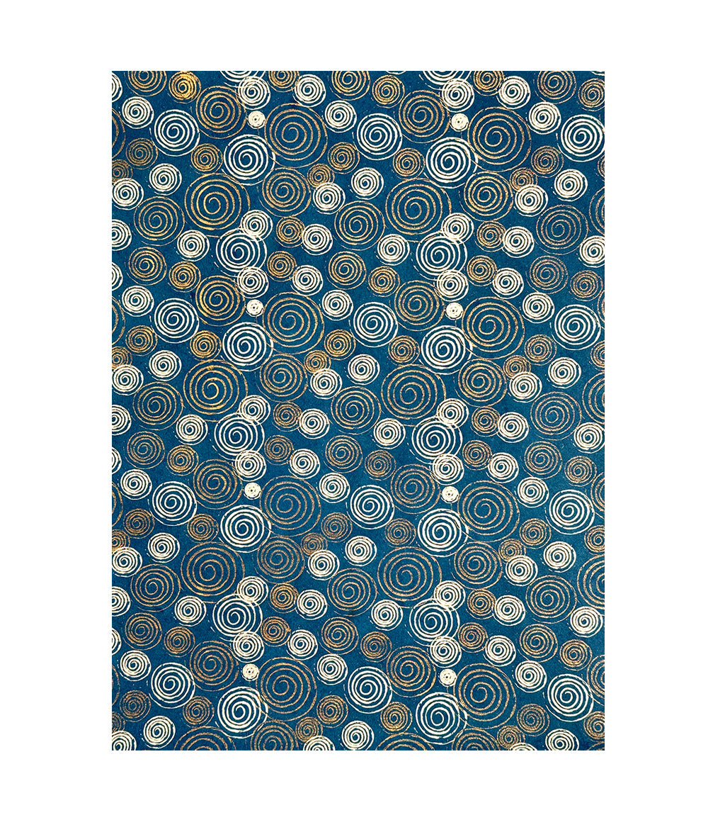 Jute Paper - Blue Swirl, Pack of 6