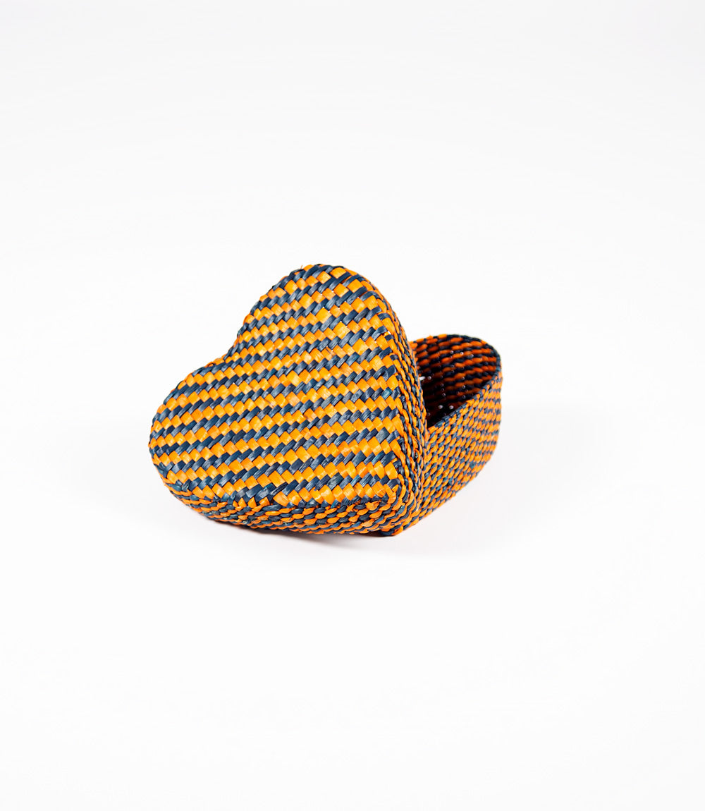 Pathi Heart Basket - Burnt Orange &amp; Blue