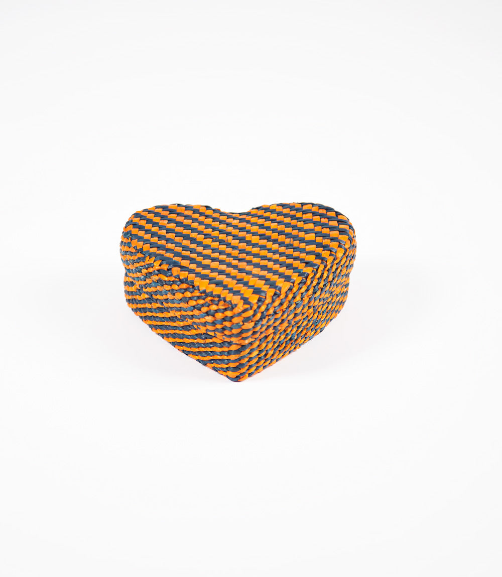 Pathi Heart Basket - Burnt Orange &amp; Blue