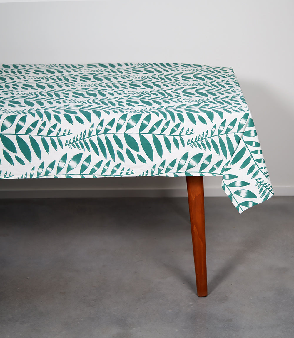 Tablecloth - Screen Print, Chada Leaves. Suit 6-8 Seat Table